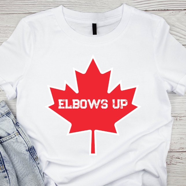 Coudes vers le haut Drôle Hockey Canadien (Elbows Up Funny Canadian Hockey T-Shirt)