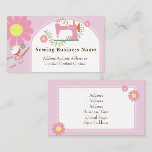 Coudre Carte de visite rose pâle