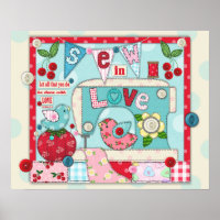 "Coudre dans l'amour" Inspirationnel Coudre Poster