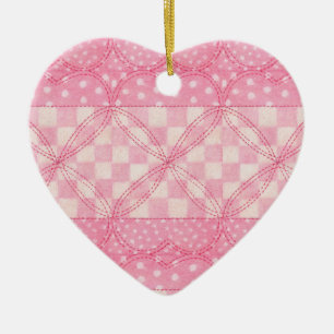 COUETTE COEUR ROSE Ornement en céramique en forme