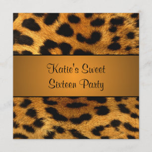 Cougar Tiger Sweet 16 Anniversaire Fête Invitation