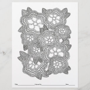 COULER VOTRE PROPRE Knit Floral Coloring Page