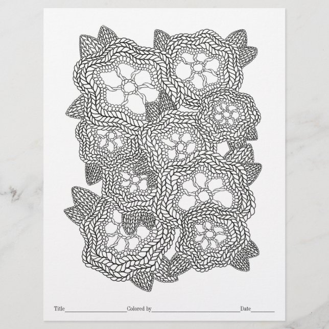 COULER VOTRE PROPRE Knit Floral Coloring Page (Devant)
