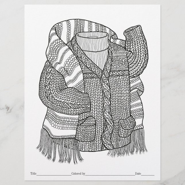 COULER VOTRE PROPRE Page de coloriage de Knit Swea (Devant)