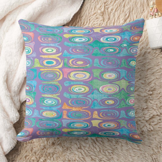 Couleur Abstrait motif 1 jeté oreiller (Couverture)