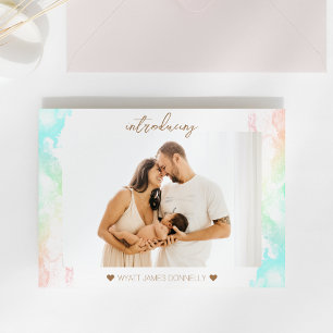 Couleur arc-en-ciel nuages photo Faire-part de nai