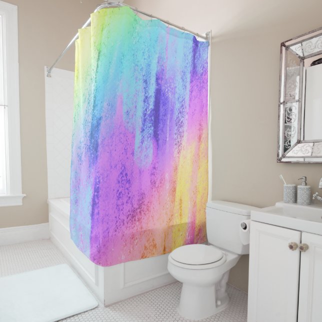 Couleur arc-en-ciel rideau de douche (En situation)