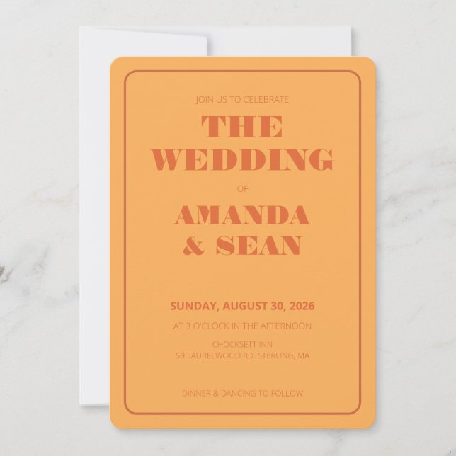 Couleur Audacieuse : Invitation de Mariage (Devant)