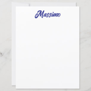 Couleur bleu profond, calligraphie de nom simple m