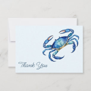 Couleur bleu tendance Crab Beach Merci Cartes