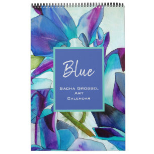 Couleur bleue calendrier de l'aquarelle Sacha Gros