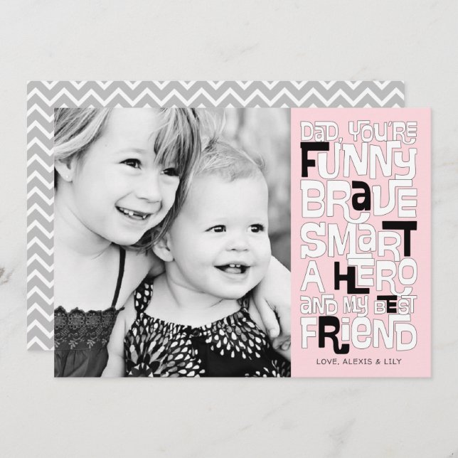 Couleur dans la carte de Fête des pères papa (Devant / Derrière)