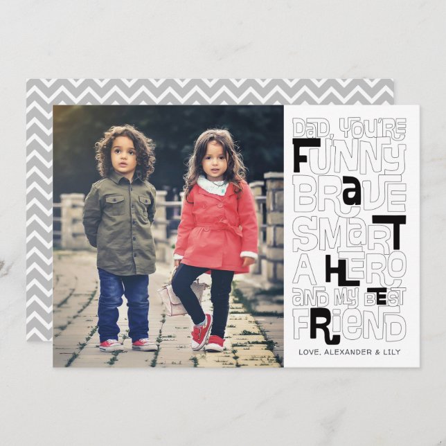 Couleur dans la carte de Fête des pères papa (Devant / Derrière)