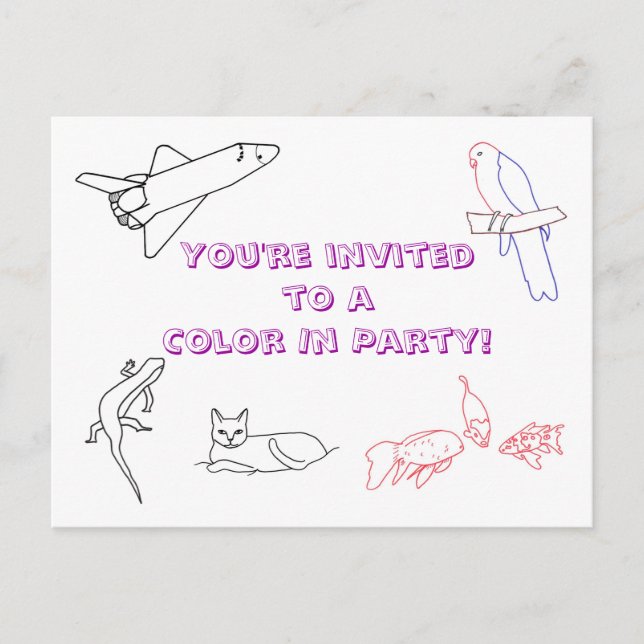 Couleur dans les invitations de fête d'anniversair (Devant)