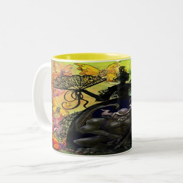 Couleur dans l'obscurité Mug à café à deux tons (Devant gauche)