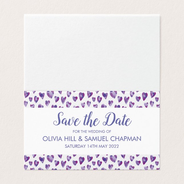 Couleur d'aquarelle du coeur pourpre (Outside Unfolded)