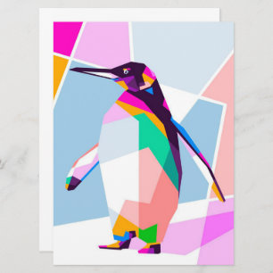 Couleur de pingouin géométrique   Cadeau d'art
