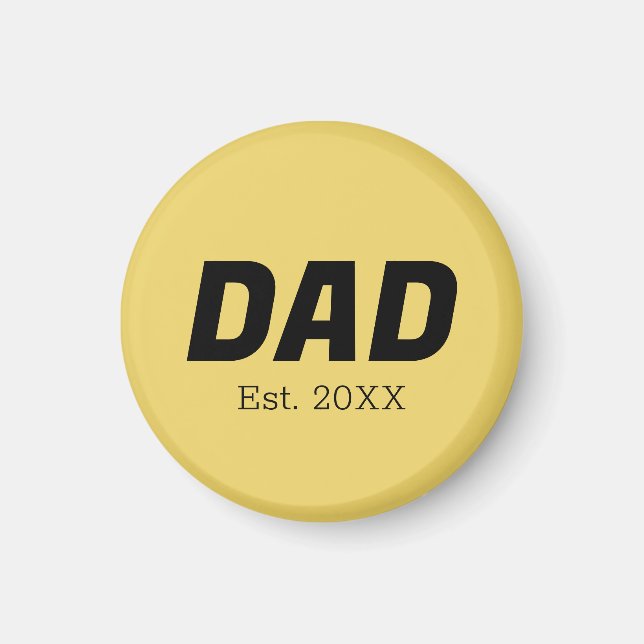 Couleur de tendance - Aimant de papa jaune doux (Devant)