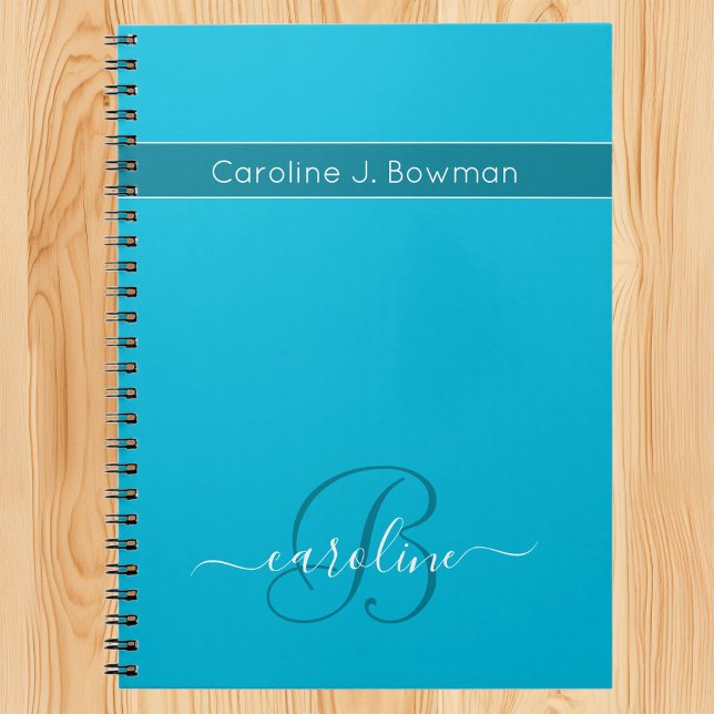 Couleur de tendance - Carnet Personnalisable Cyan  (Créateur téléchargé)