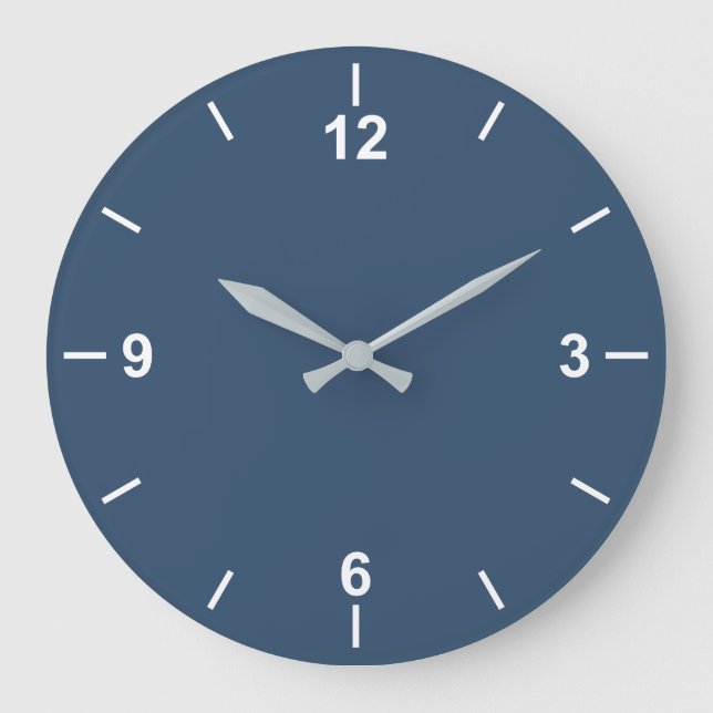Couleur de tendance Grave Bleu Grand Mur Horloge (Recto)
