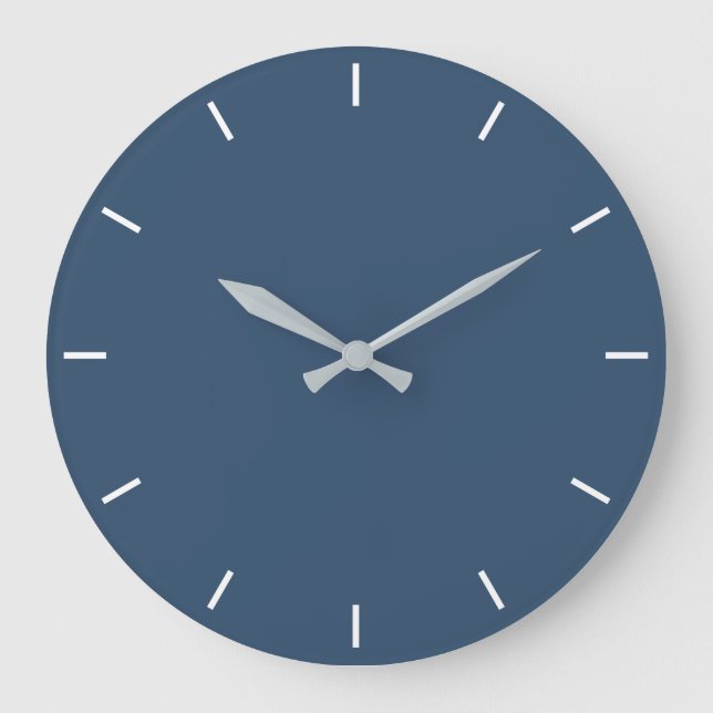 Couleur de tendance Grave Bleu Grand Mur Horloge (Recto)