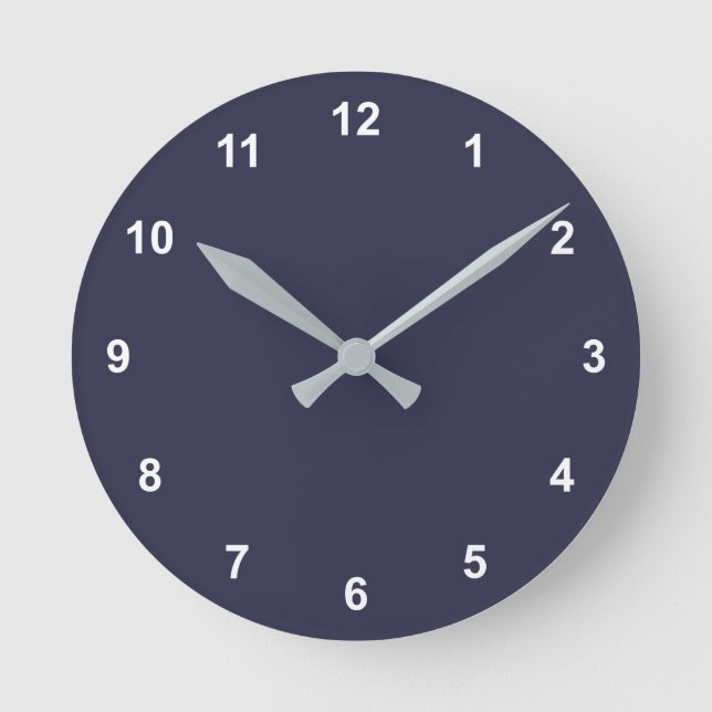 Couleur de tendance - Horloge ronde bleu marine av (Recto)