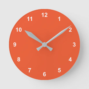 Couleur de tendance - Horloge ronde rouge flamme a