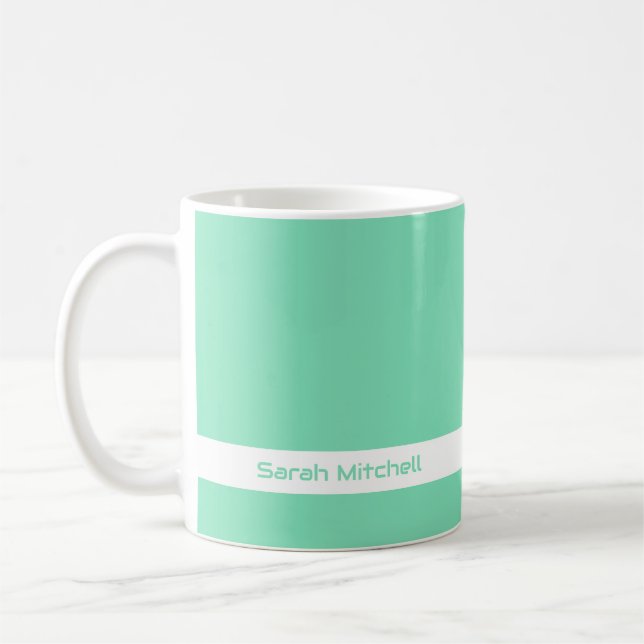 Couleur de tendance - Minty Green Name Mug (Gauche)