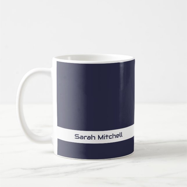 Couleur de tendance - Nom bleu marine Mug (Gauche)