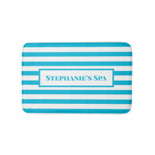 Couleur de tendance — Tapis de bain Spa rayé Cyan 