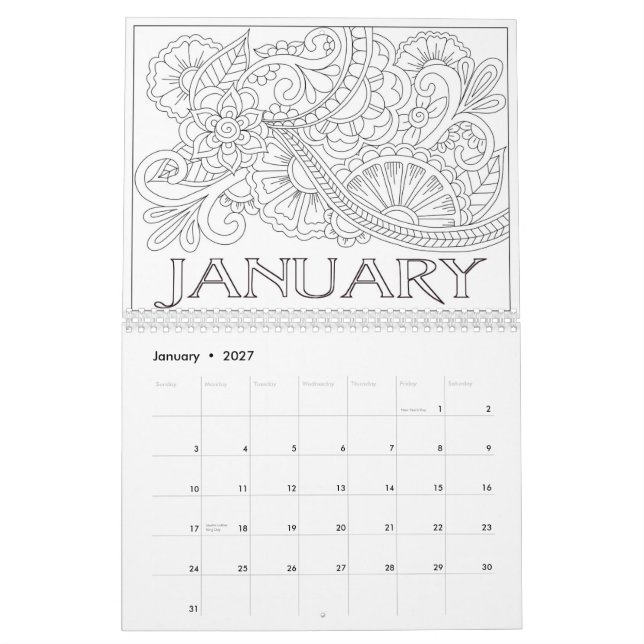 Couleur de votre année Calendrier personnalisé imp (Jan 2027)