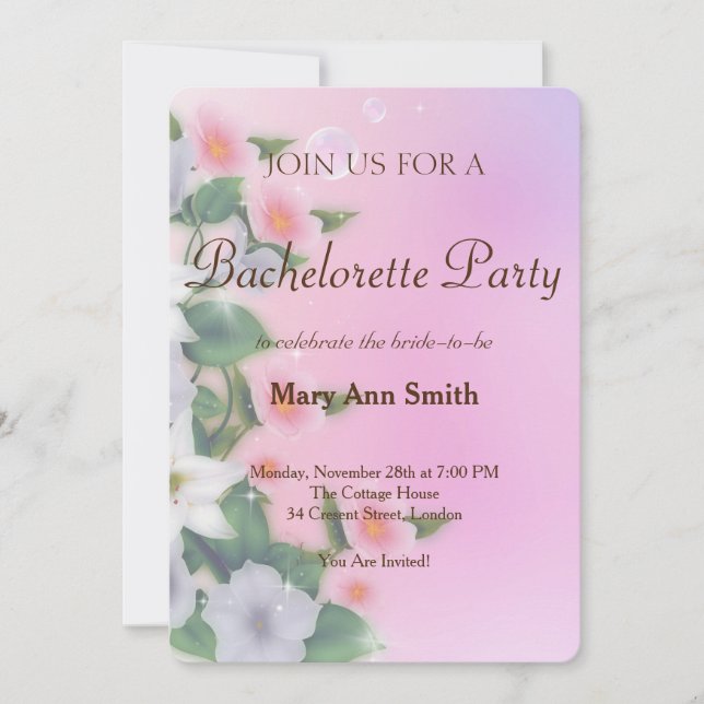 Couleur d'eau colorée Bachelorette Fête Invitation (Devant)