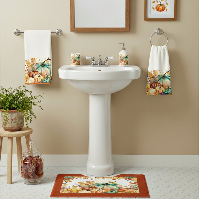 Couleur d'eau colorée citrouilles et feuilles (Créateur téléchargé)