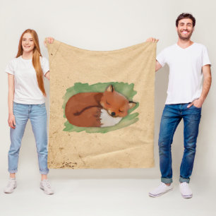 Couleur d'eau couchage Fox polaire couverture