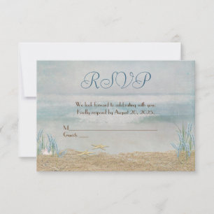Couleur d'eau de mer RSVP de mariage