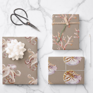 Couleur d'eau de papier kraft - Coquille de corail