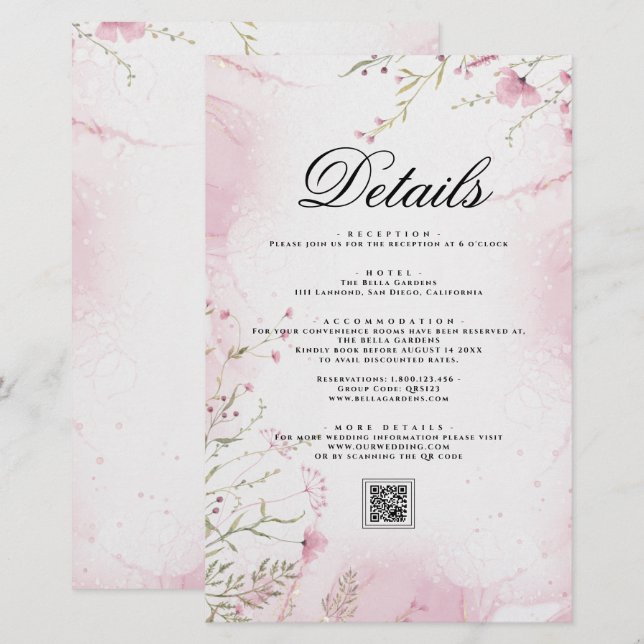 COULEUR D'EAU DÉTAILS ABSTRAITS DU MARIAGE  (Devant / Derrière)