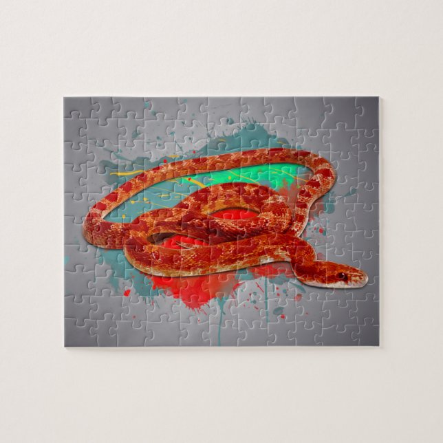 Couleur d'eau du serpent à cornes Puzzle couleur a (Horizontal)