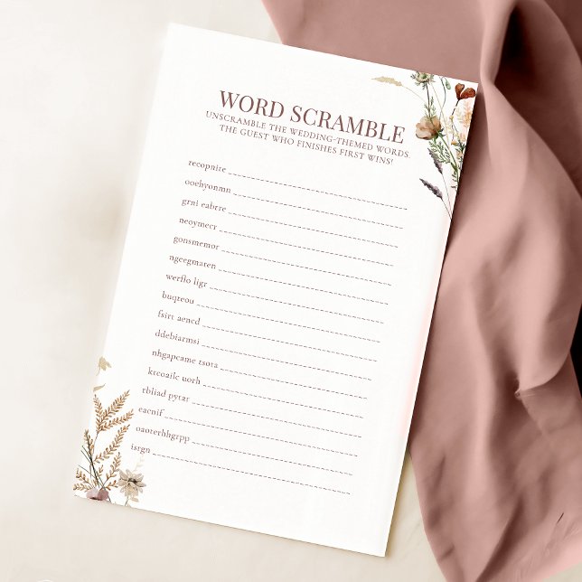 Couleur d'eau Fleur sauvage Jeu de course de mots  (Créateur téléchargé)