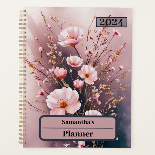 COULEUR D'EAU PINK BLOSSOMS PERSONNALISÉ PLANNER (Devant)