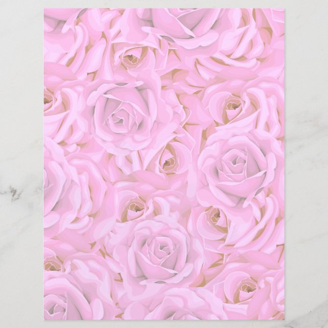 Couleur d'eau rose Roses coups de papier scrapbook (Devant)