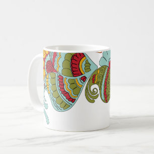 Couleur dessin à la main tasse à café