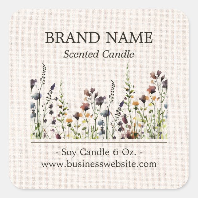 Couleur du Étiquette de produit Boho fleur sauvage (Devant)