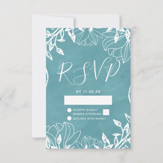 Couleur Editable Floral Watercolor Wedding RSVP (Devant)
