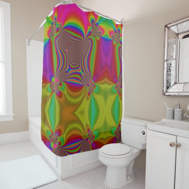 Couleur givrée Verre Flare rideau de douche (En situation)