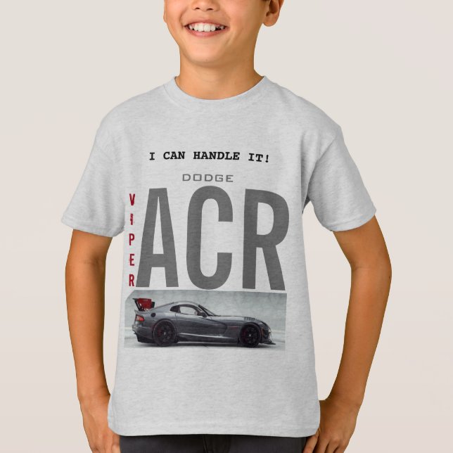 COULEUR GRIS T-SHIRT ENFANTS "THÈME VIPER DODGE" (Devant)