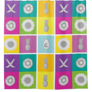 Couleur Joueuse Bloc Carré Douche rideau