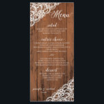 COULEUR LACE ÉDITABLE Menu Mariage bois rustique<br><div class="desc">COULEUR DE CONCEPTION ÉDITABLE ! Rustic Barnwood & Lace Personnalisé : **COMMENT CHOISIR VOTRE PROPRE COULEUR : 1) Cliquez sur le bouton "Customiser" ou "Personnaliser" ou "Modifier". 2) Choisissez une nouvelle couleur arrière - plan. Modifiez ensuite la couleur du texte et du texte pour qu'elle corresponde à votre conception. C'est...</div>
