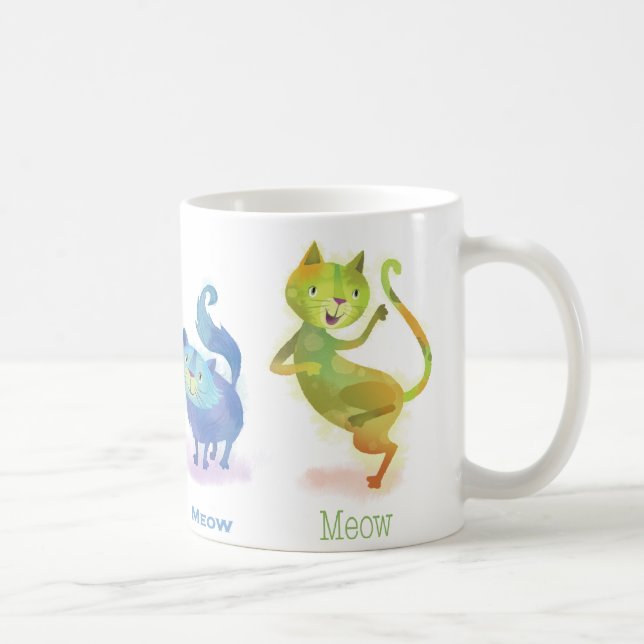 Couleur mignonne Happy Cats Mug (Droite)