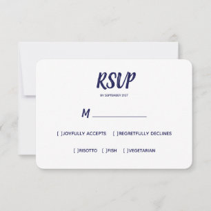 Couleur minimale bleu marine   Mariage RSVP Meal C